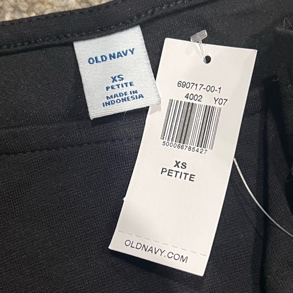 NWT Old Navy Black Tie Waist Fitted Midi Dress - XS Petite - Picture 6 of 6